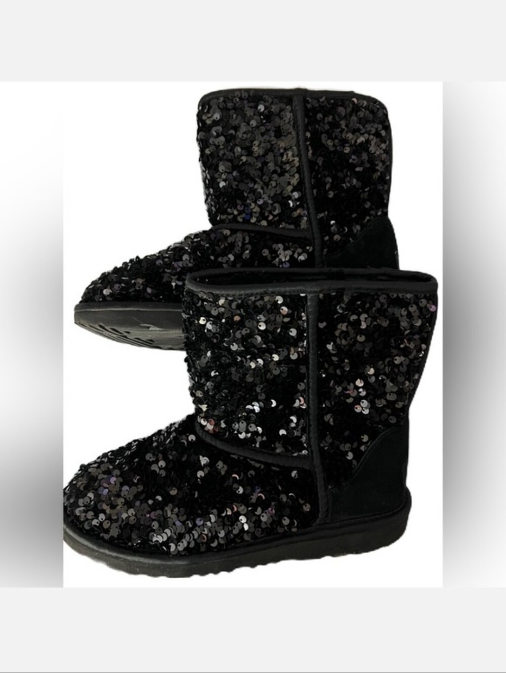 UGG Black Sequin Short Booties 5 - Picture 2 of 9